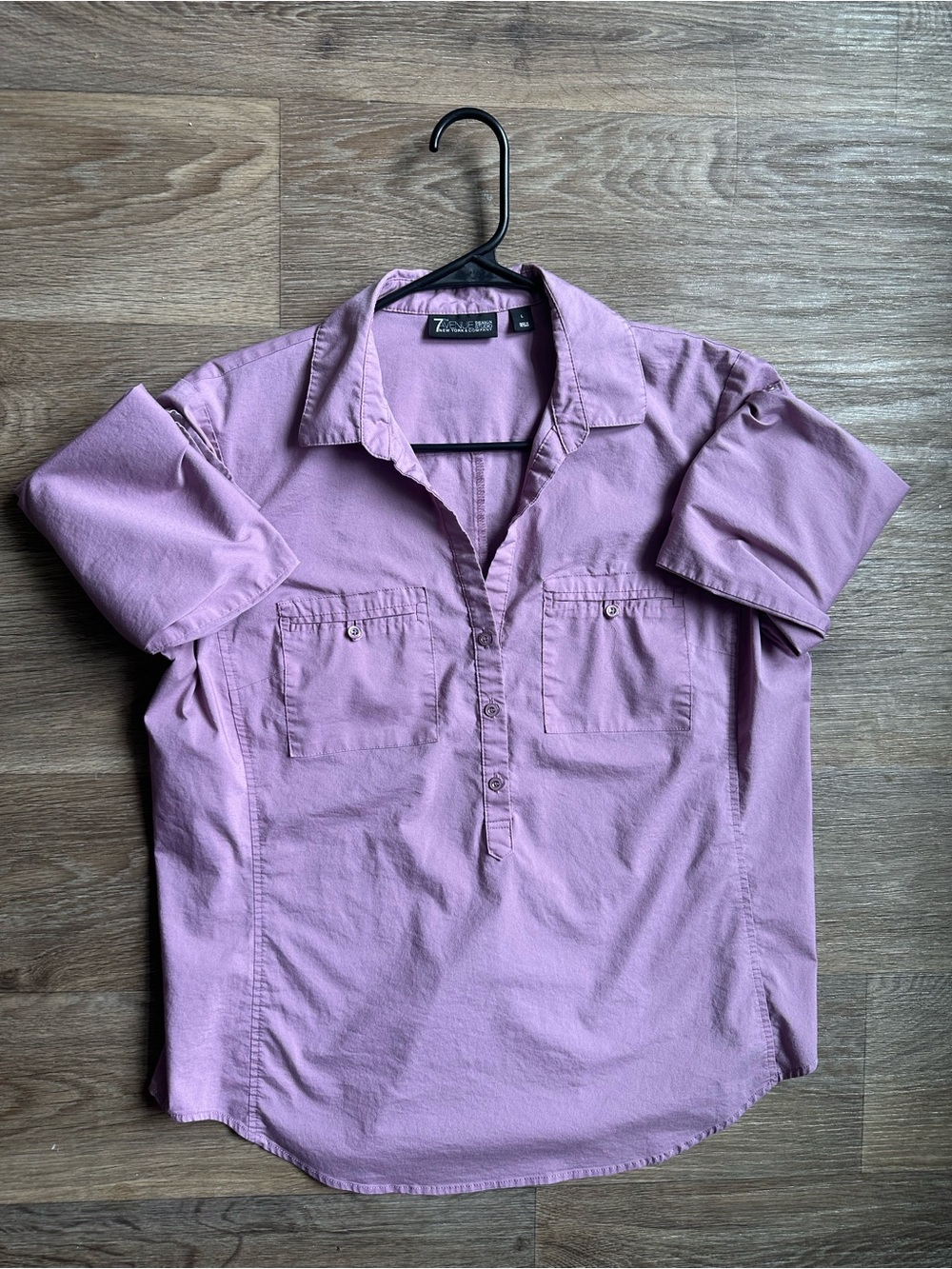 NY&Co 7th Avenue Design Studio Lavender Popover Utility Shirt Blouse Size L